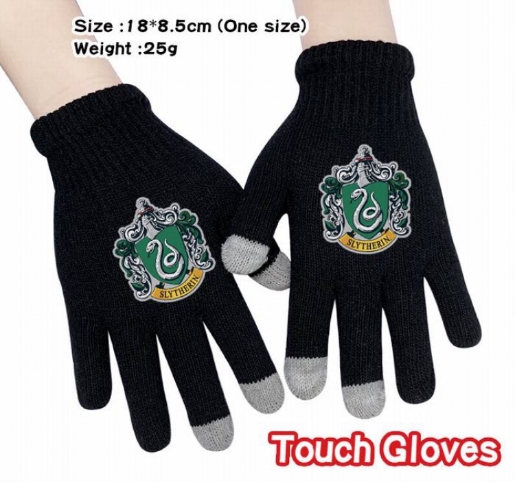 Harry Potter-8A Black Anime knit full finger touch screen gloves