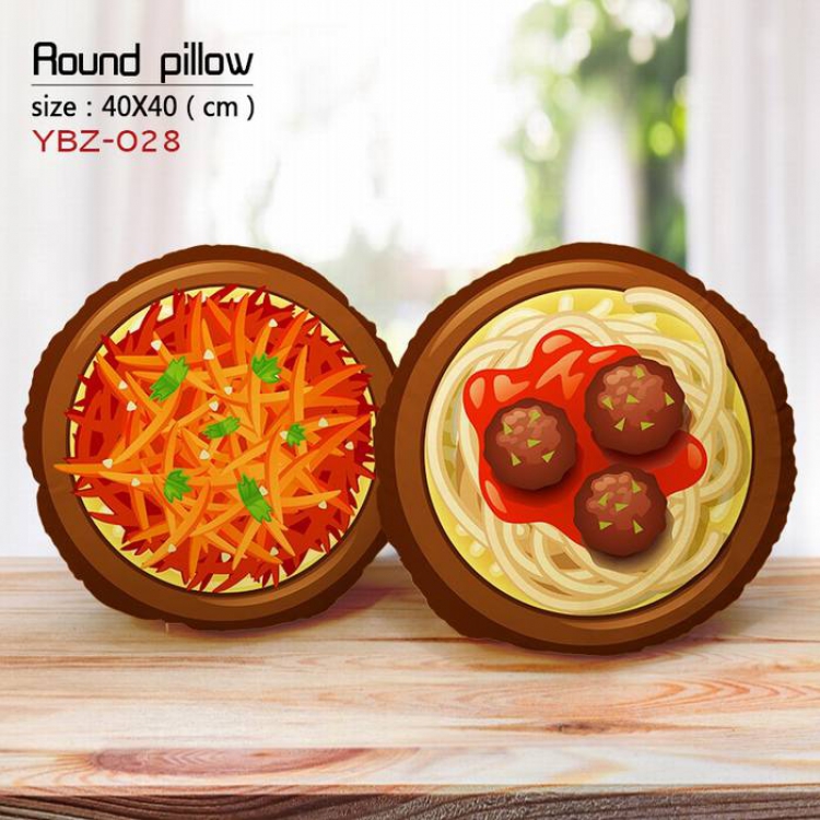 Food Full Color Fine plush round pillow 40X40CM YBZ028