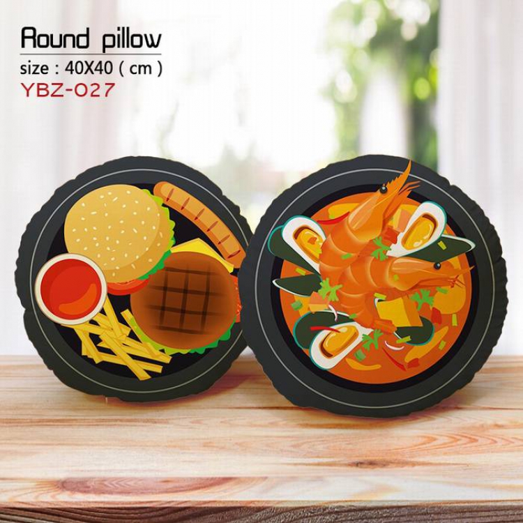 Food Full Color Fine plush round pillow 40X40CM YBZ027