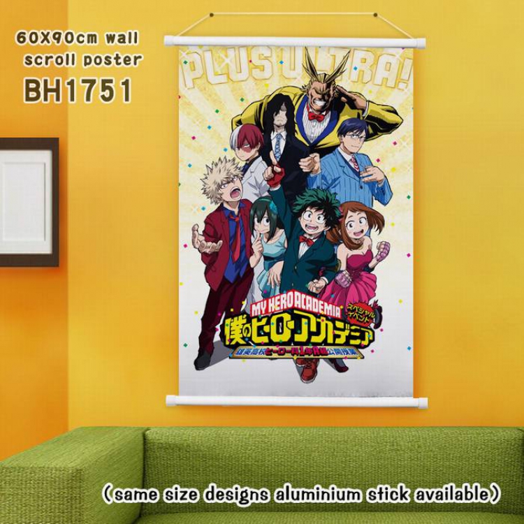 My Hero Academia White Plastic rod Cloth painting Wall Scroll 60X90CM BH1751