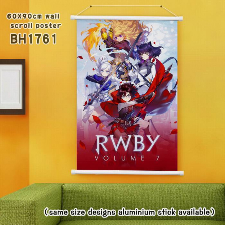 RWBY White Plastic rod Cloth painting Wall Scroll 60X90CM BH1761