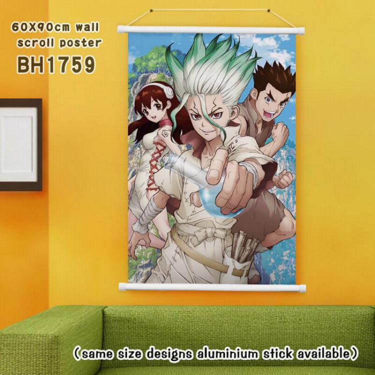 Dr.Stone White Plastic rod Cloth painting Wall Scroll 60X90CM BH1759