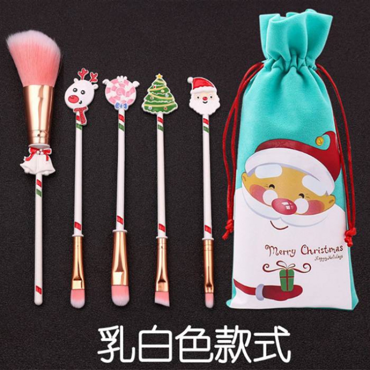 Christmas Elk makeup brush white a set of five 13.5-15.5CM price for 2 set