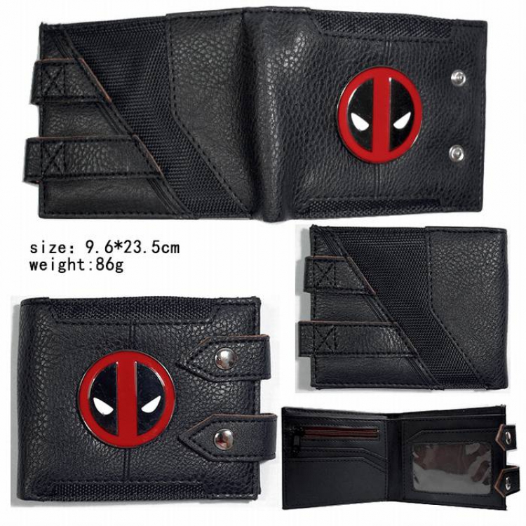 Deadpool PU Tri-fold button wallet