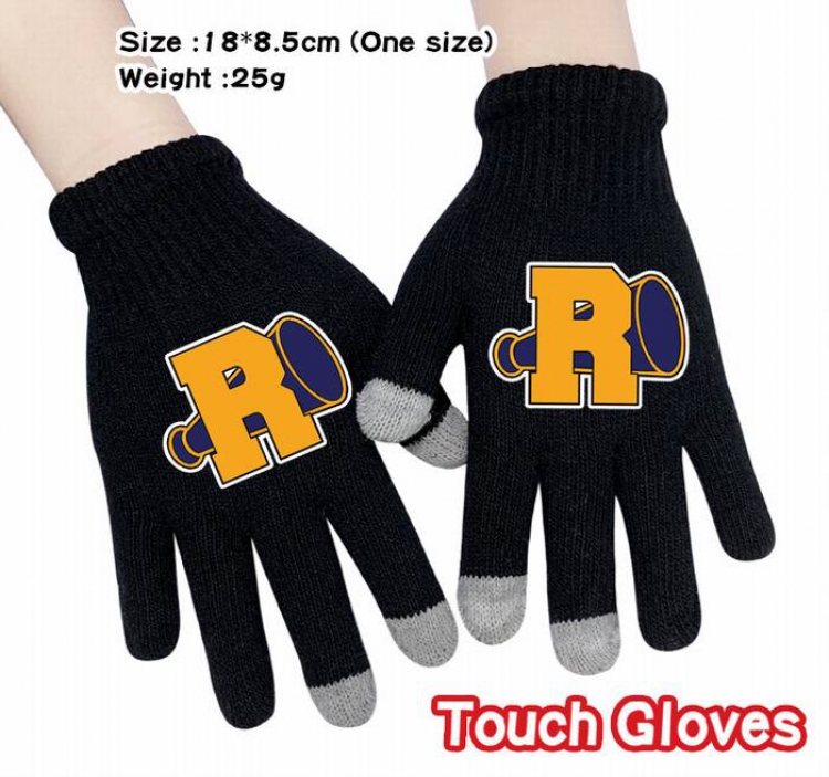 Riverdale-3A Black Anime knit full finger touch screen gloves