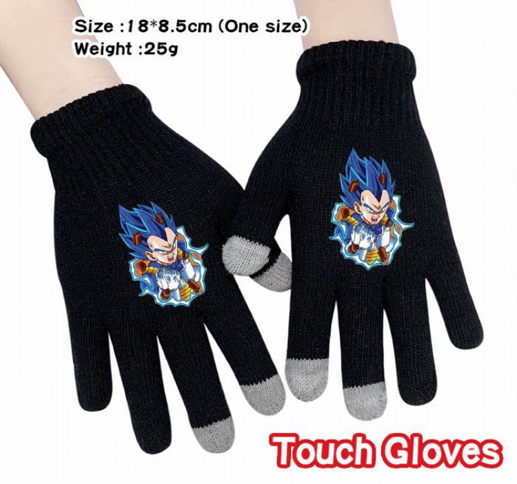 Dragon Ball-24A Black Anime knit full finger touch screen gloves