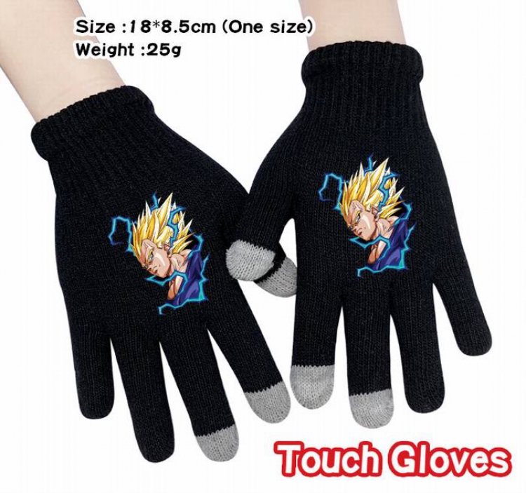 Dragon Ball-26A Black Anime knit full finger touch screen gloves