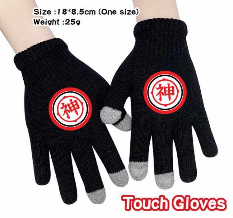 Dragon Ball-7A Black Anime knit full finger touch screen gloves