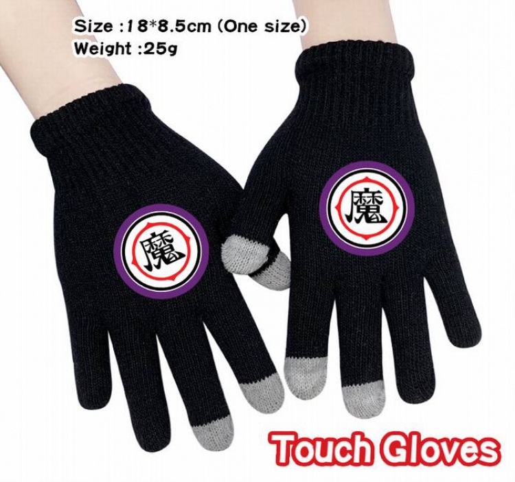 Dragon Ball-8A Black Anime knit full finger touch screen gloves