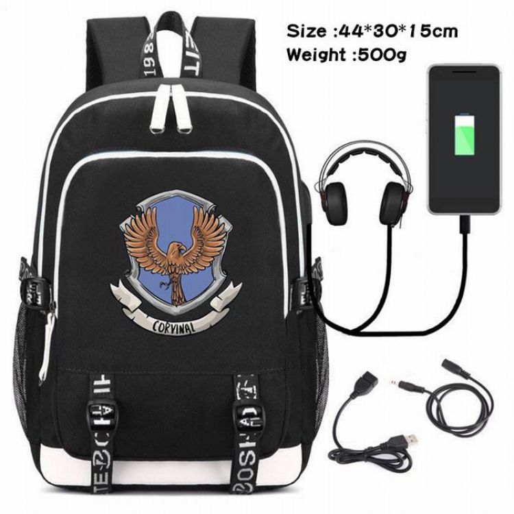 Harry Potter-133 Anime USB Charging Backpack Data Cable Backpack