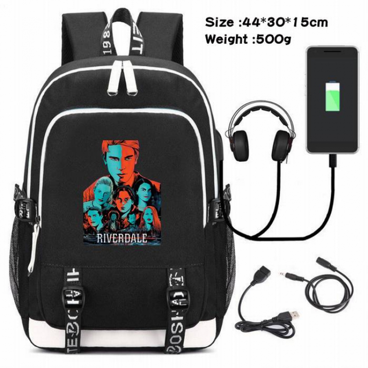 Riverdale-150 Anime USB Charging Backpack Data Cable Backpack