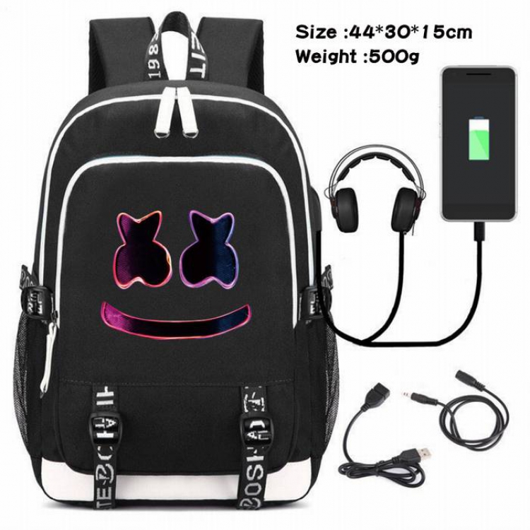 Marshmello-174 Anime USB Charging Backpack Data Cable Backpack