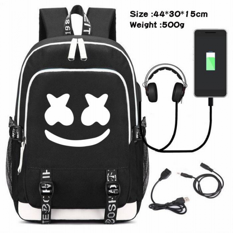 Marshmello-180 Anime USB Charging Backpack Data Cable Backpack