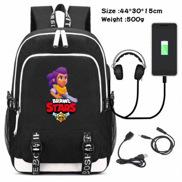 Brawl Stars-152 Anime USB Charging Backpack Data Cable Backpack