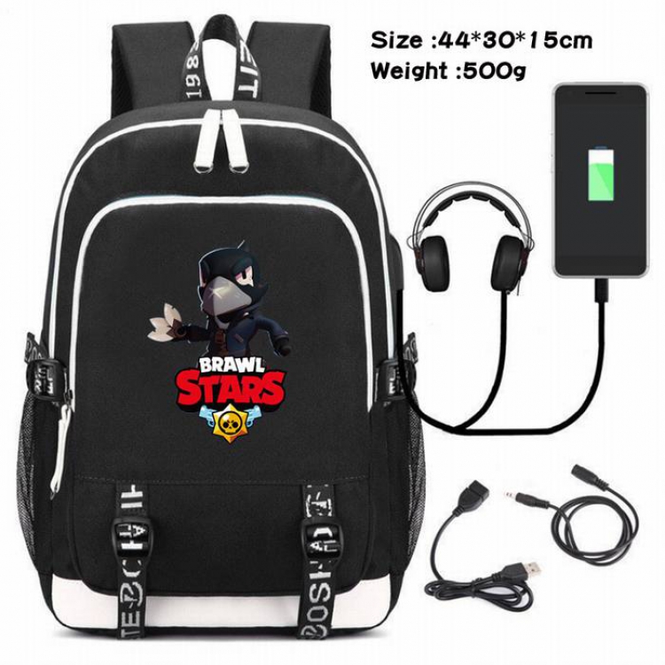 Brawl Stars-156 Anime USB Charging Backpack Data Cable Backpack