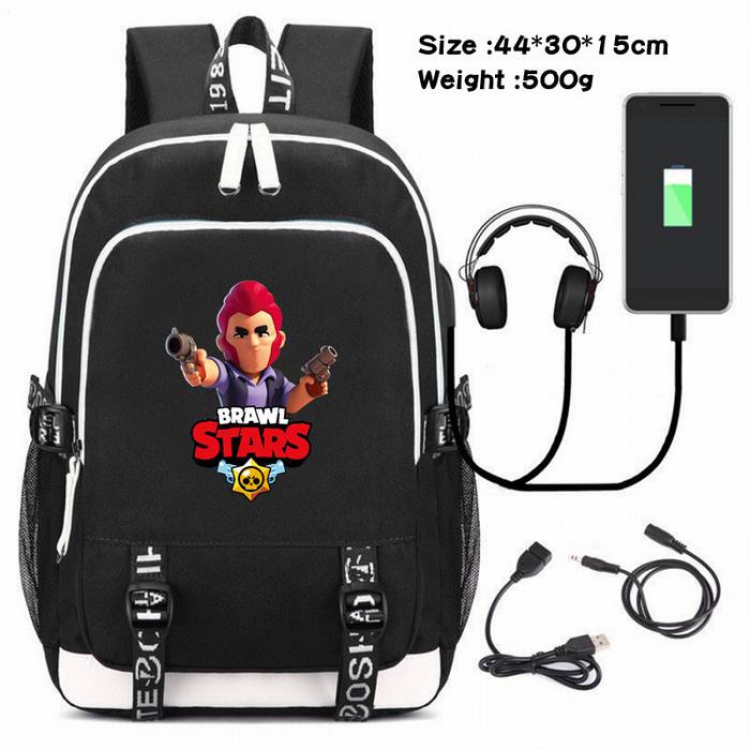 Brawl Stars-157 Anime USB Charging Backpack Data Cable Backpack