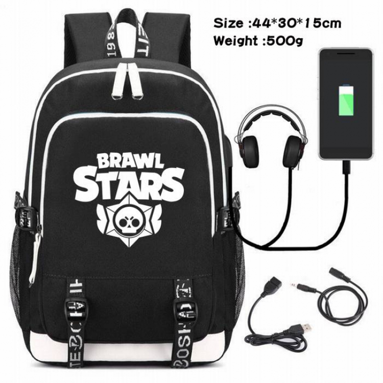 Brawl Stars-159 Anime USB Charging Backpack Data Cable Backpack