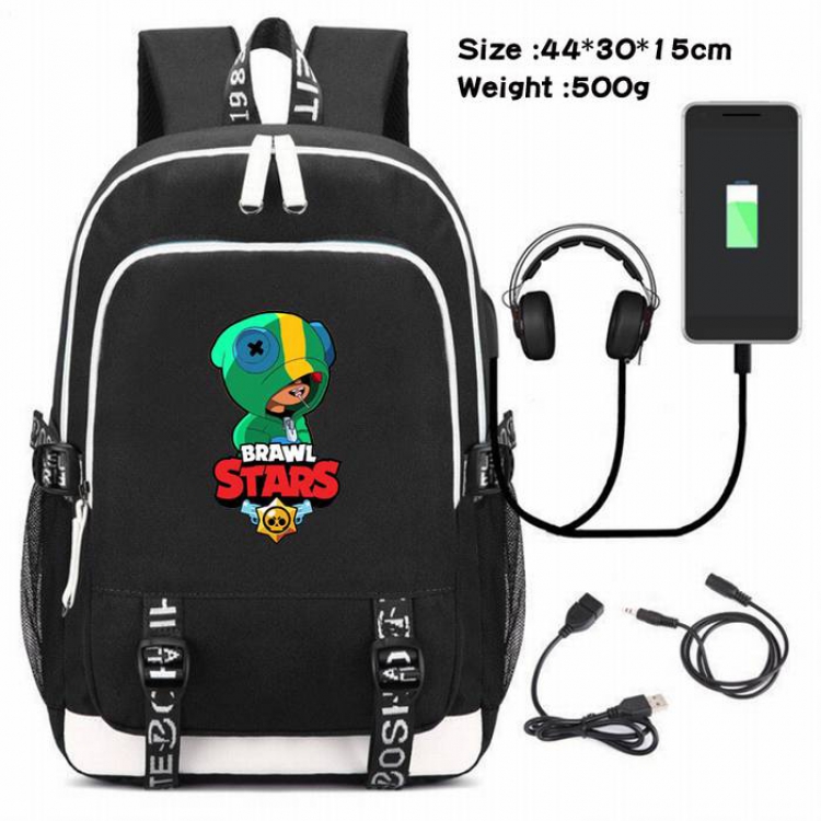 Brawl Stars-163 Anime USB Charging Backpack Data Cable Backpack