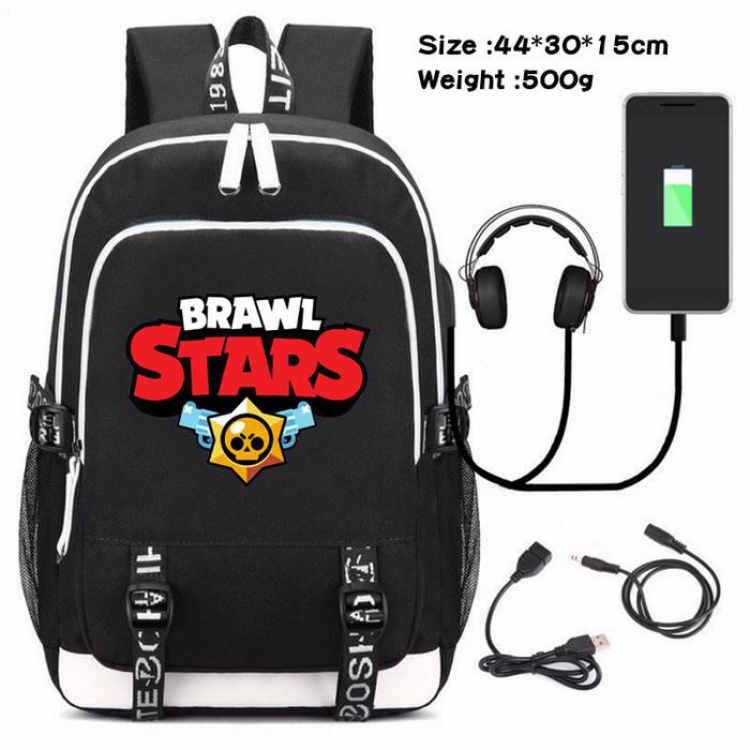Brawl Stars-167 Anime USB Charging Backpack Data Cable Backpack