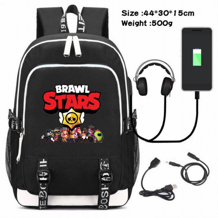 Brawl Stars-168 Anime USB Charging Backpack Data Cable Backpack