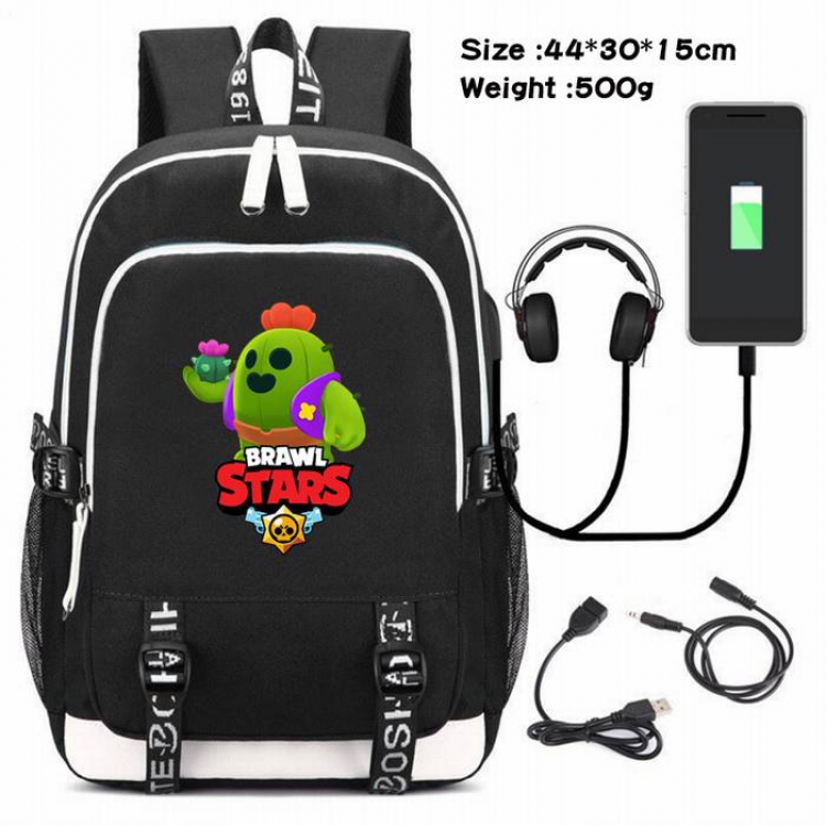 Brawl Stars-170 Anime USB Charging Backpack Data Cable Backpack