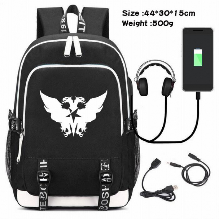 Arknights-185 Anime USB Charging Backpack Data Cable Backpack