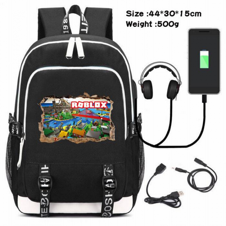 Roblox-219 Anime USB Charging Backpack Data Cable Backpack