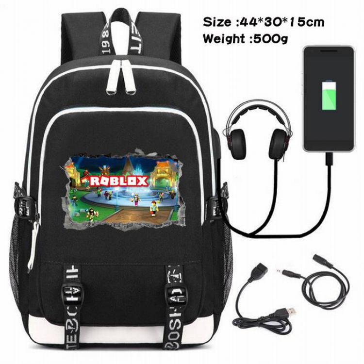 Roblox-222 Anime USB Charging Backpack Data Cable Backpack