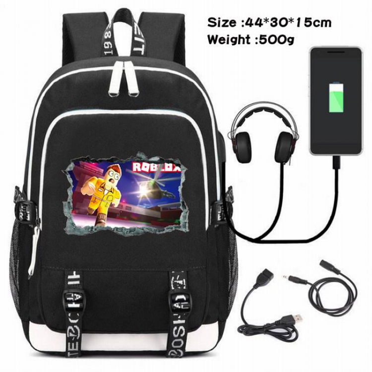 Roblox-225 Anime USB Charging Backpack Data Cable Backpack