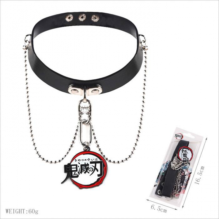 Demon Slayer Kimets Anime leather collar necklace 60G