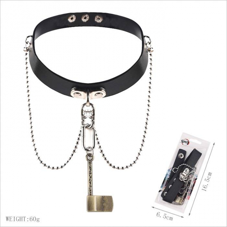 Demon Slayer Kimets Anime leather collar necklace 60G