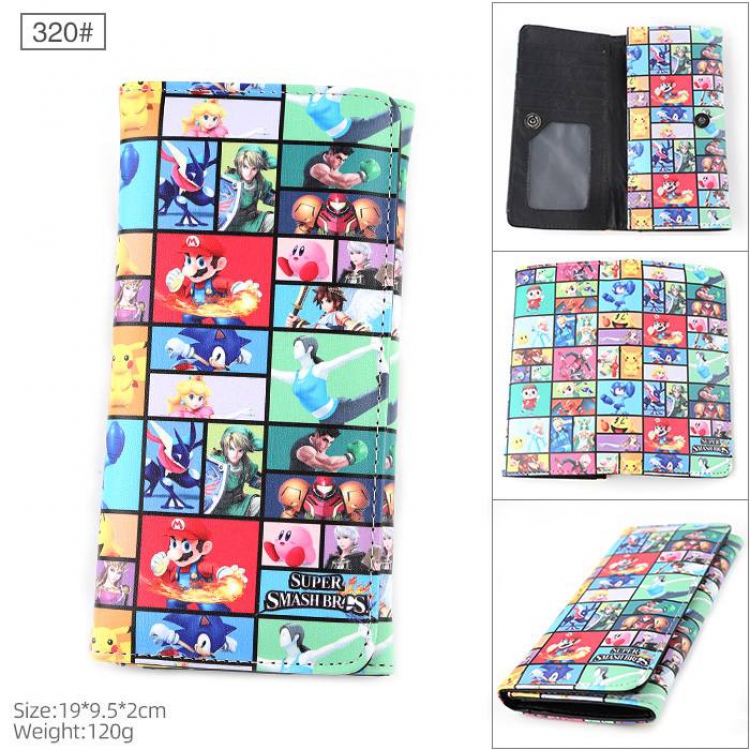 Nintendo 320# Full color button PU long wallet wallet