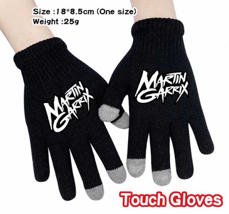 Marshmello-7A Black Anime knit full finger touch screen gloves