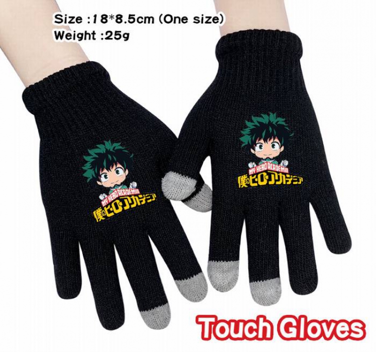 My Hero Academia-8A Black Anime knit full finger touch screen gloves