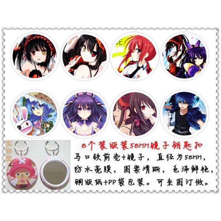 Date A Live Mirror Keychain price for 8 pcs a set