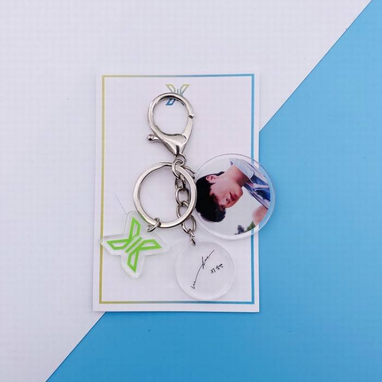 X ONE Concert official same paragraph Keychain signature pendant 7.5X11CM 20G price for 5 pcs Style A