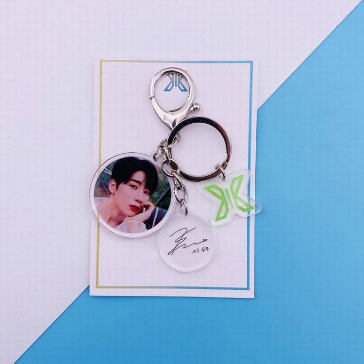 X ONE Concert official same paragraph Keychain signature pendant 7.5X11CM 20G price for 5 pcs Style F