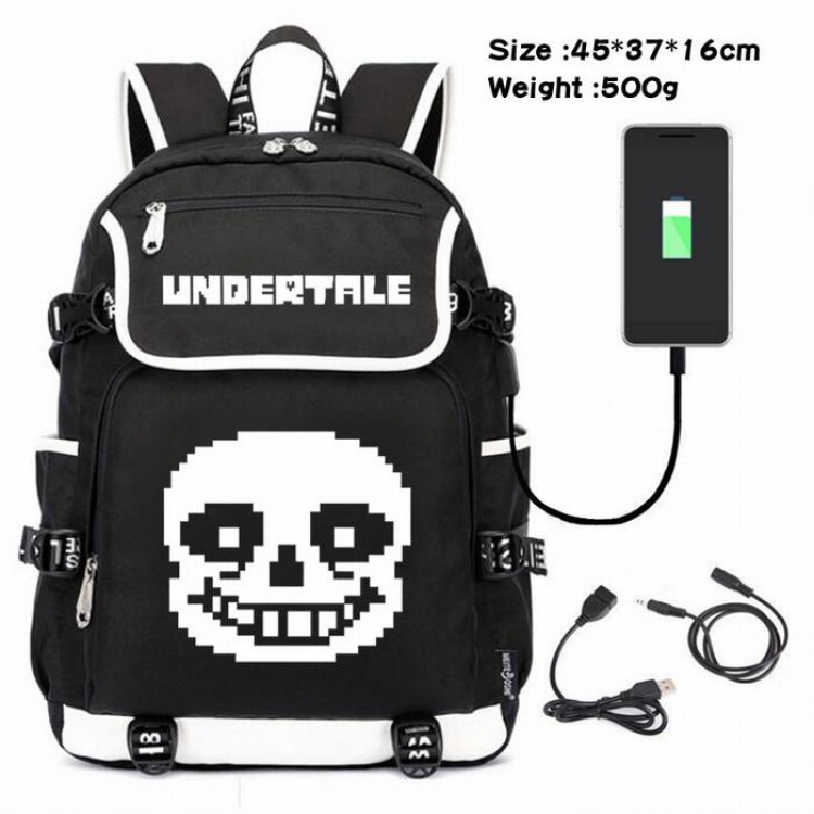 Undertable-043 Anime 600D waterproof canvas backpack USB charging data line backpack