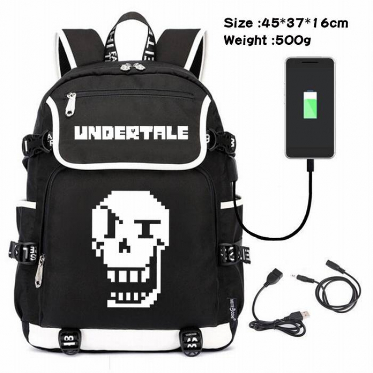 Undertable-042 Anime 600D waterproof canvas backpack USB charging data line backpack