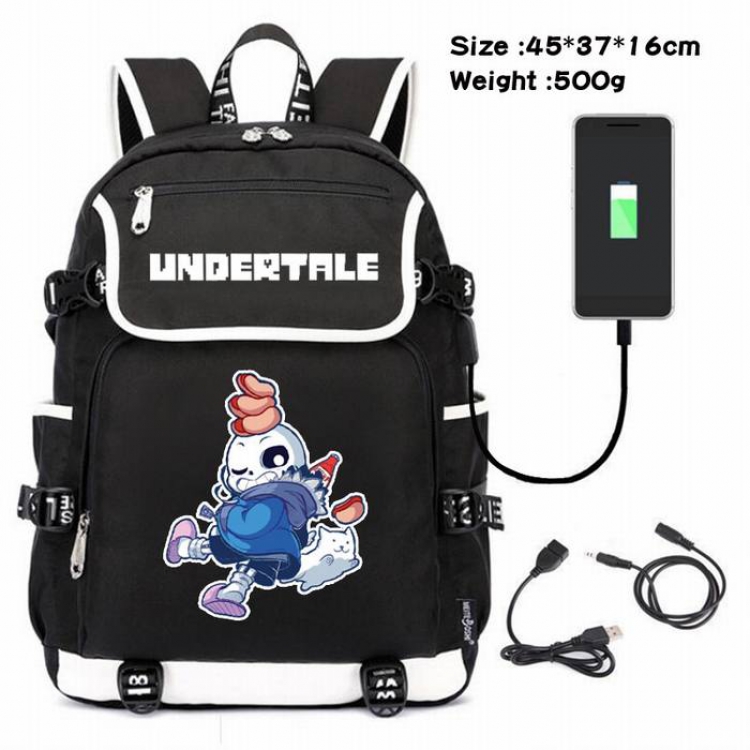 Undertable-045 Anime 600D waterproof canvas backpack USB charging data line backpack