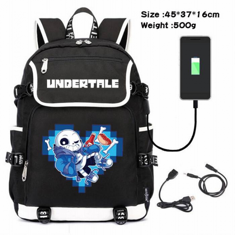 Undertable-049 Anime 600D waterproof canvas backpack USB charging data line backpack