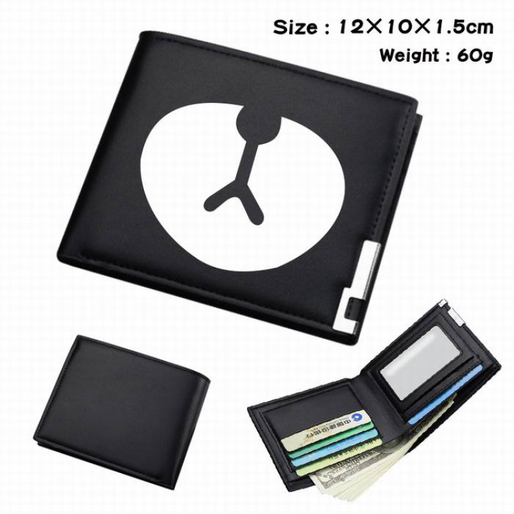 BTS-028 Black Anime Short Folding Leather Wallet 12X10X1.5CM 60G