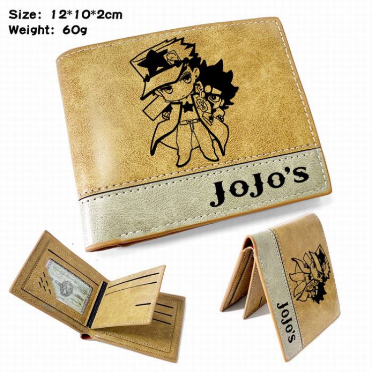 JoJos Bizarre Adventure-4 Anime high quality PU two fold embossed wallet