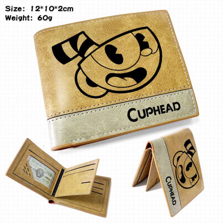 Cuphead-2 Anime high quality PU two fold embossed wallet
