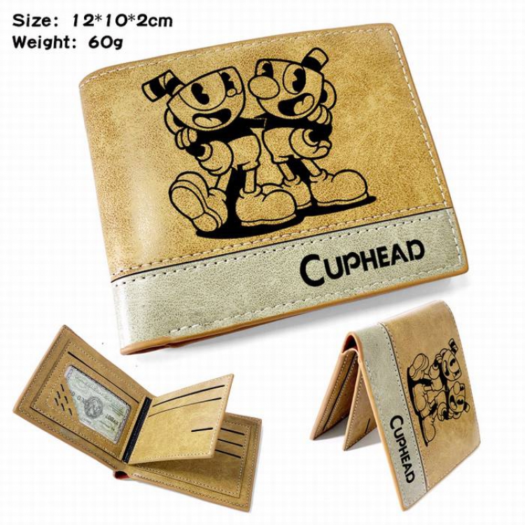 Cuphead-1 Anime high quality PU two fold embossed wallet