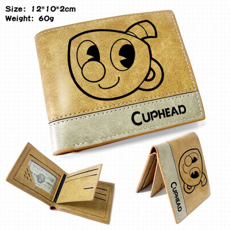 Cuphead-3 Anime high quality PU two fold embossed wallet