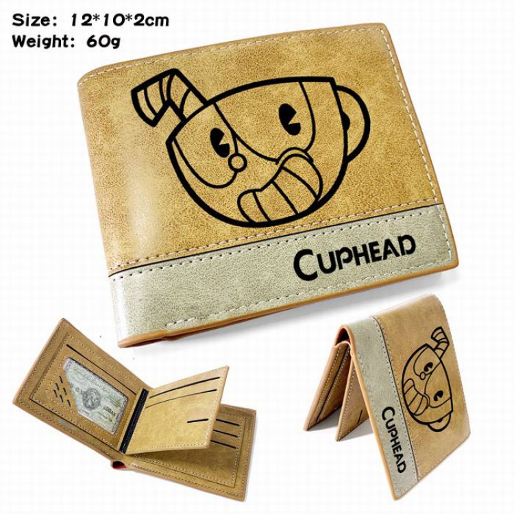 Cuphead-4 Anime high quality PU two fold embossed wallet