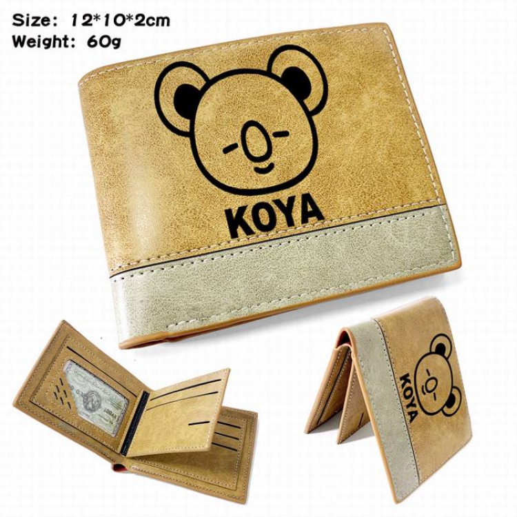 BTS-7 Anime high quality PU two fold embossed wallet