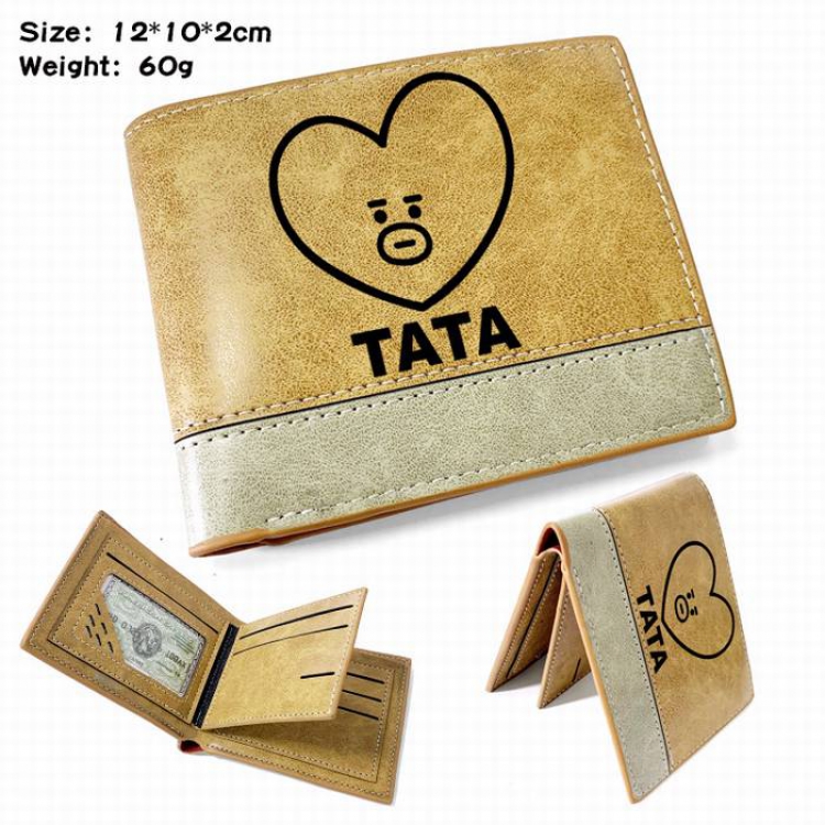 BTS-5 Anime high quality PU two fold embossed wallet
