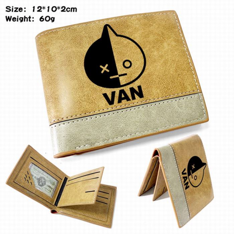 BTS-3 Anime high quality PU two fold embossed wallet